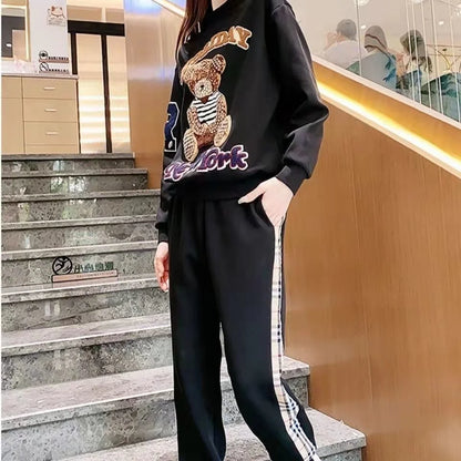 Women's Casual Fashion Plush Sweater Sweat Suits 2025 Spring And Autumn Winter New Temperament Matching Two Piece Sets For Women