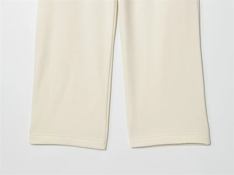 Women's Suit New for Autumn 2025 Solid Color Long Sleeve Basic Hoodie Fleece Sweatshirt and Long Pants Set Casual Fashion