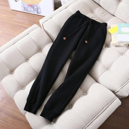 Women's Sweatshirt Pants Suit Autumn and Winter Warm Long-sleeved Fleece Thick Hoodie Coat Jogger Pants Sportswear Two-piece Set