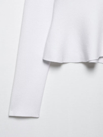 Women's Fashion Elegant Skirt Suit Round Neck Long Sleeve Knitted Sweater Top Elastic Waist Mini Skirt Female Spring Summer New