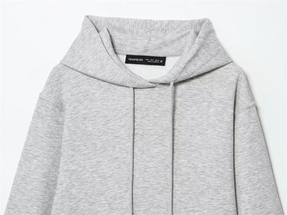 Women's Suit New for Autumn 2025 Solid Color Long Sleeve Basic Hoodie Fleece Sweatshirt and Long Pants Set Casual Fashion