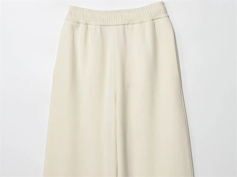 Women's Suit New for Autumn 2025 Solid Color Long Sleeve Basic Hoodie Fleece Sweatshirt and Long Pants Set Casual Fashion