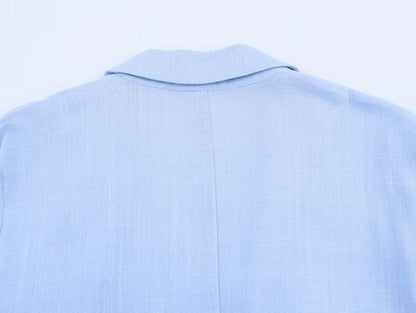 HH Women Casual Suit Solid Turn-Down Collar Long Sleeves Single-Breasted Blazers+Elastic Waist Pockets Pants Female Sets