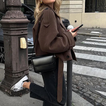 Women Autumn Winter Womens Sweater Jacket  Suit Long Sleeve Jacket Outerwear Comfy Knitwear  Plus Size Skinny Niche Petite