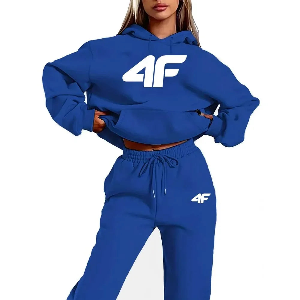 2025 women's sports suit hooded sweatshirt+sports pants 2-piece set casual jogging suit sportswear men's street style set