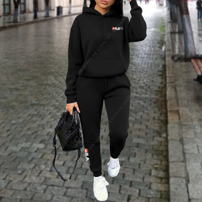 Women's Tracksuit Hoodies Trousers 2PCS Suit Winter Sports Jogging Outfits Fashion Street Designer Clothes for Women Pants Set