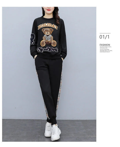 Women's Casual Fashion Plush Sweater Sweat Suits 2025 Spring And Autumn Winter New Temperament Matching Two Piece Sets For Women