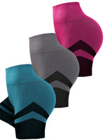 3 Piece Workout Shorts for Women Seamless Scrunch Butt Lifting High