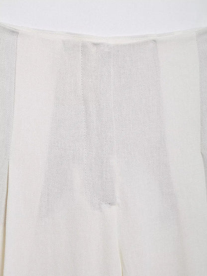 HH Women Spring Fashion Suits White Turn-Down Collar Long Sleeves Lace-Up Blazers+High Waist Zipper Long Pants Female Sets