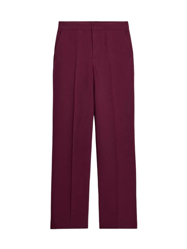 Women's Feather Suit Blazer Pants Set Lapel Shoulder Pads Full Sleeve Jackets Pockets Straight Pant 2025 Autumn Lady Suit Street