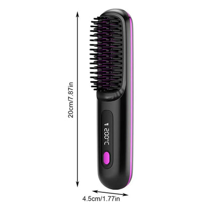 Hair Straightener Brush Electric Hot Comb With 3 Heating Settings USB