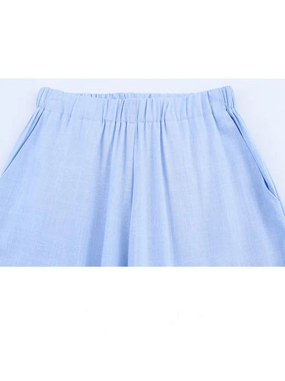 HH Women Casual Suit Solid Turn-Down Collar Long Sleeves Single-Breasted Blazers+Elastic Waist Pockets Pants Female Sets