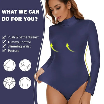 Women's Thermal Underwear Tops High Collar Long Sleeve Bodysuits Soft Keep Warm Cold Weather Compression Bottoming Shirts