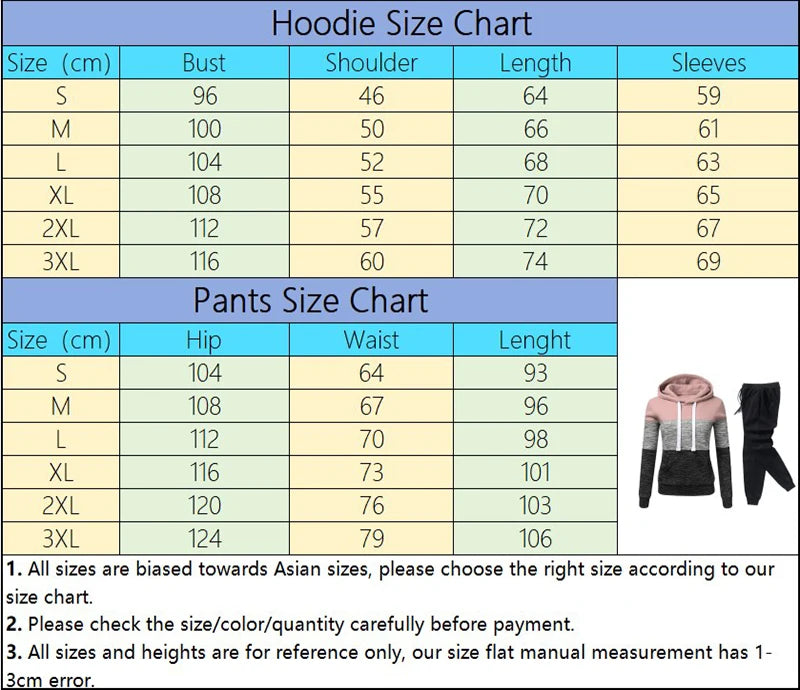 2024 Womens Outfits High Quality Color Block Hooded Sweatshirt Black Sweatpants Trend Jogging Hot Sales Sport Casual Tracksuit