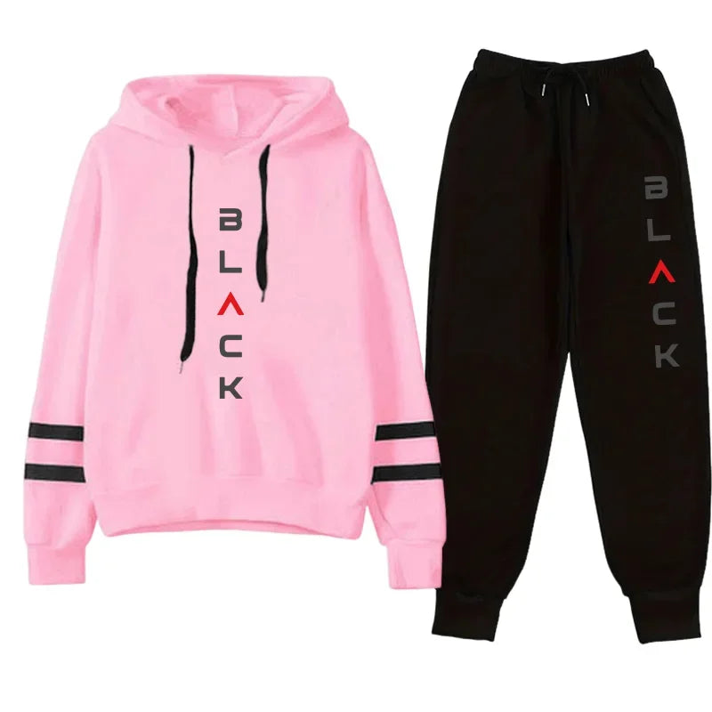 2025 Womens Tracksuit Hooded Sweatshirt Sweatpants Set Urban Sportswear Fall Winter Casual Jogging Outfit Fashion Hoodies Outfit