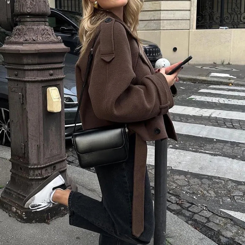 Women Autumn Winter Womens Sweater Jacket  Suit Long Sleeve Jacket Outerwear Comfy Knitwear  Plus Size Skinny Niche Petite