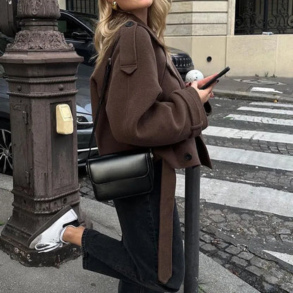 Women Autumn Winter Womens Sweater Jacket  Suit Long Sleeve Jacket Outerwear Comfy Knitwear  Plus Size Skinny Niche Petite