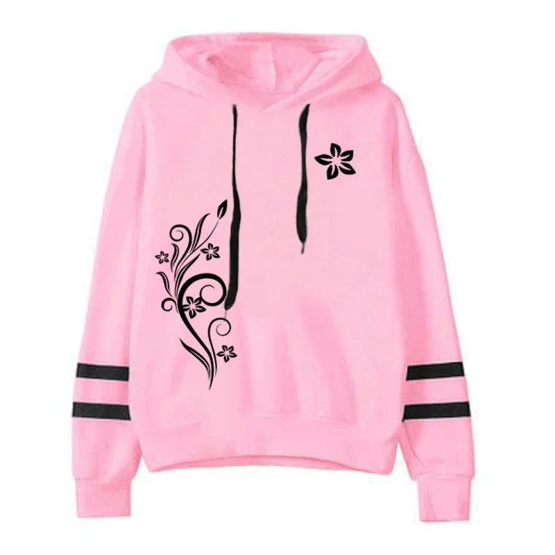 Women Tracksuit Daily Outdoor Autumn Winter Quality Hoodies Casual Single Piece Stripe Sweatshirt and Sweatpants Comfort Jogging