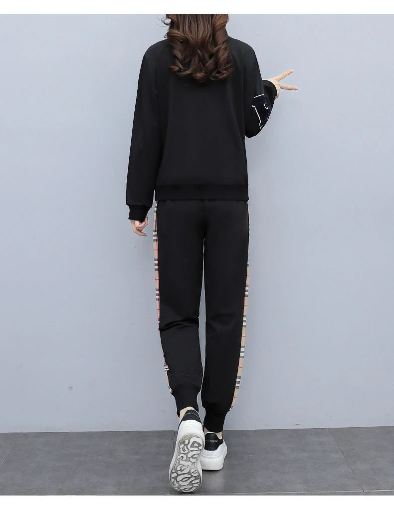 Women's Casual Fashion Plush Sweater Sweat Suits 2025 Spring And Autumn Winter New Temperament Matching Two Piece Sets For Women