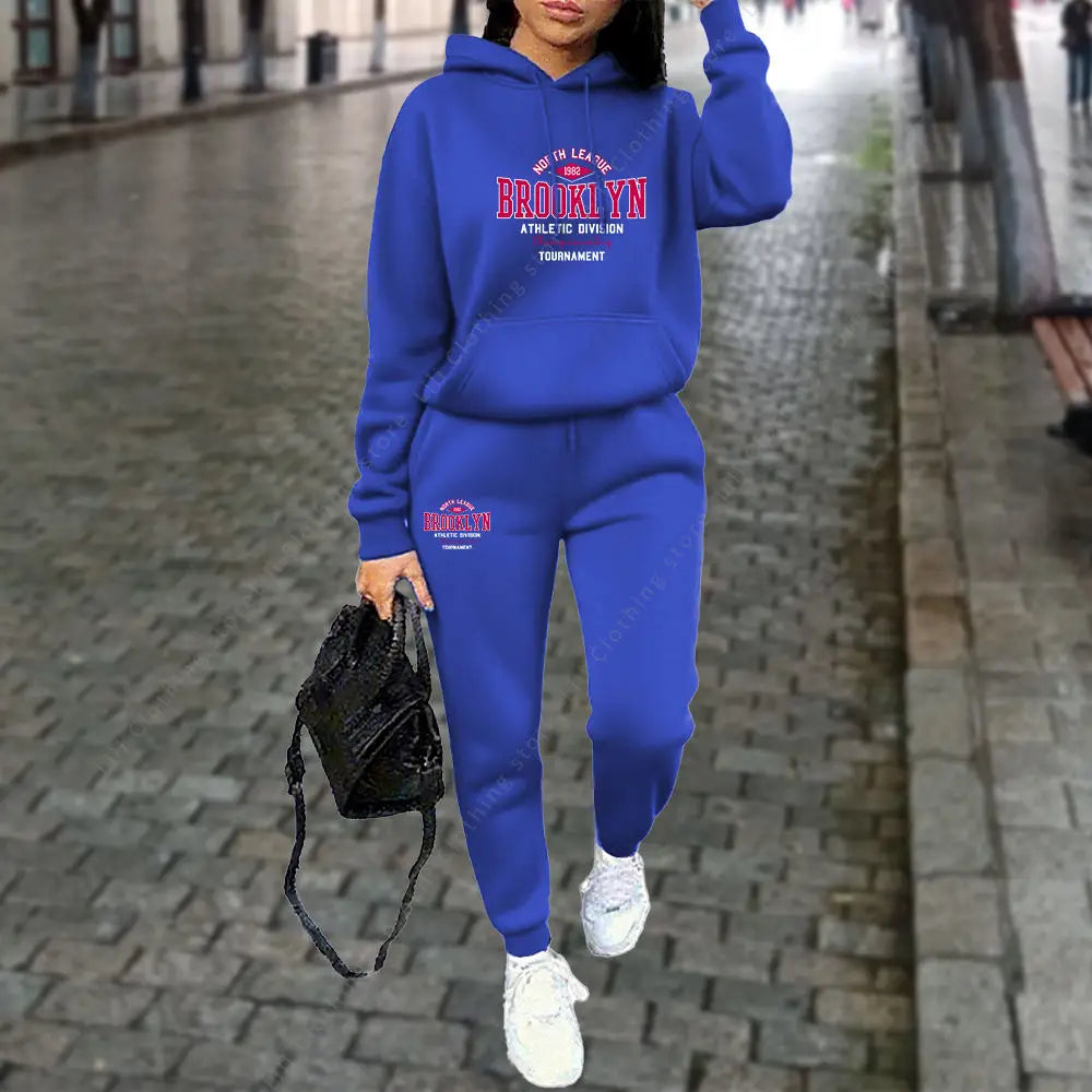 Women's Sets Autumn Winter Hoodies Pants 2pcs Suit Sports Jogging Outfits Letter Print Aesthetic Clothes Women Tracksuit 2025