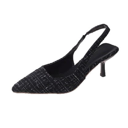 Brand Designer Slingbacks High Heels Pumps Women Pointed Blue Pointed