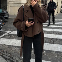 Women Autumn Winter Womens Sweater Jacket  Suit Long Sleeve Jacket Outerwear Comfy Knitwear  Plus Size Skinny Niche Petite