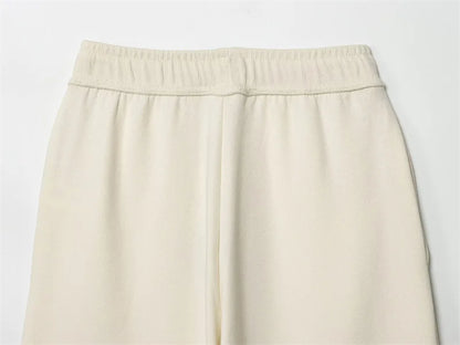 Women's Suit New for Autumn 2025 Solid Color Long Sleeve Basic Hoodie Fleece Sweatshirt and Long Pants Set Casual Fashion