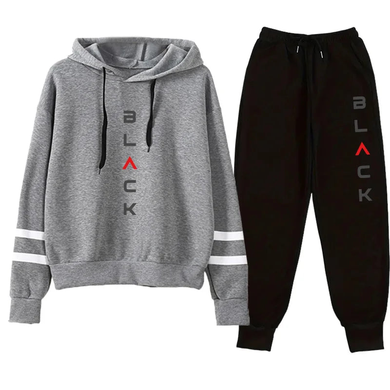 2025 Womens Tracksuit Hooded Sweatshirt Sweatpants Set Urban Sportswear Fall Winter Casual Jogging Outfit Fashion Hoodies Outfit