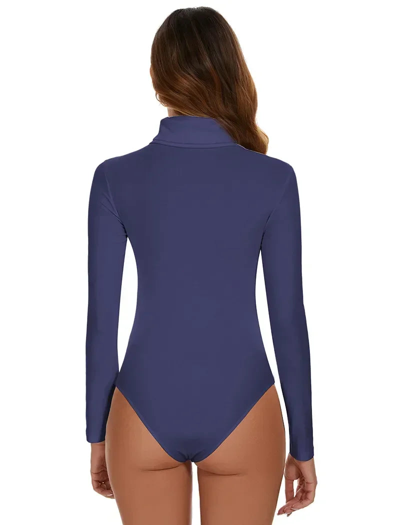 Women's Thermal Underwear Tops High Collar Long Sleeve Bodysuits Soft Keep Warm Cold Weather Compression Bottoming Shirts