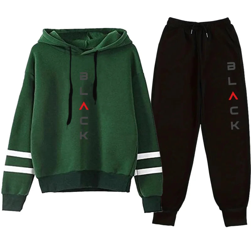 2025 Womens Tracksuit Hooded Sweatshirt Sweatpants Set Urban Sportswear Fall Winter Casual Jogging Outfit Fashion Hoodies Outfit