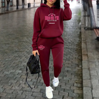Women's Sets Autumn Winter Hoodies Pants 2pcs Suit Sports Jogging Outfits Letter Print Aesthetic Clothes Women Tracksuit 2025