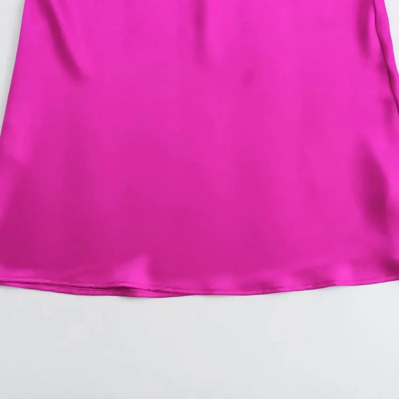 ASDS Summer Satin Slim-Fit Dress – Multicolor Chic Style