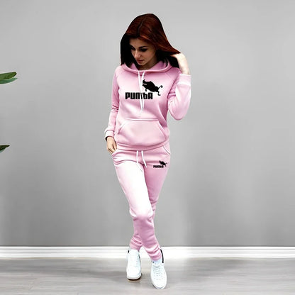 Women's Tracksuit Hooded Sweatshirts Sweatpants Autumn Winter Daily Casual Sporty Jogger Suit Female Home Outdoor Hoodie Outfits