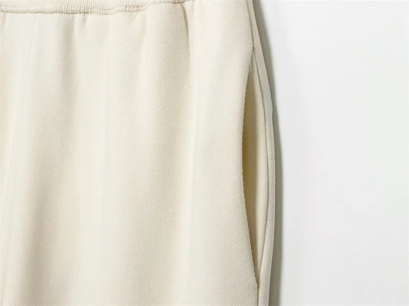 Women's Suit New for Autumn 2025 Solid Color Long Sleeve Basic Hoodie Fleece Sweatshirt and Long Pants Set Casual Fashion