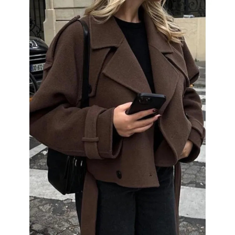 Women Autumn Winter Womens Sweater Jacket  Suit Long Sleeve Jacket Outerwear Comfy Knitwear  Plus Size Skinny Niche Petite