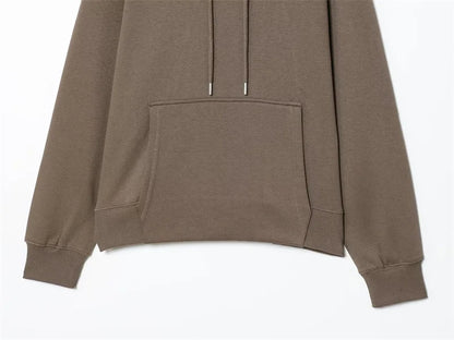 Women's Suit New for Autumn 2025 Solid Color Long Sleeve Basic Hoodie Fleece Sweatshirt and Long Pants Set Casual Fashion