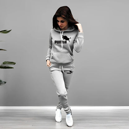 Women's Tracksuit Hooded Sweatshirts Sweatpants Autumn Winter Daily Casual Sporty Jogger Suit Female Home Outdoor Hoodie Outfits