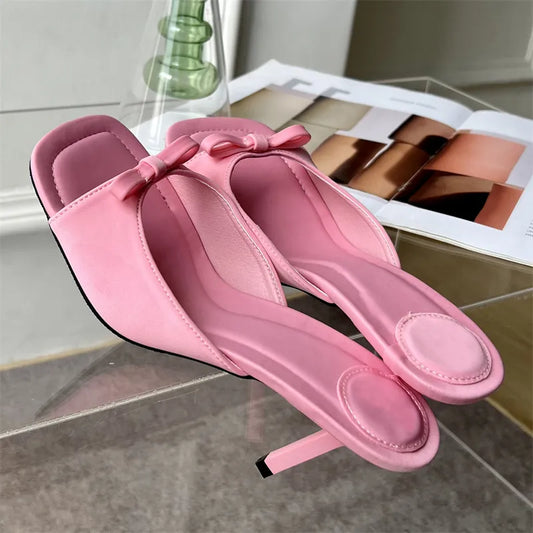 Eilyken Summer Fashion Butterfly-knot Satin Women Slipper Slip On