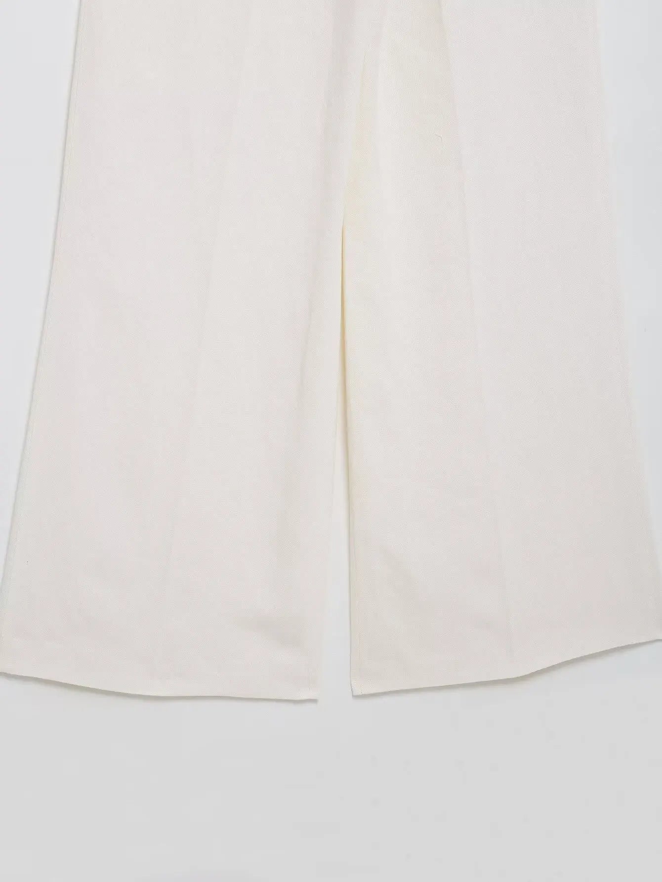 HH Women Spring Fashion Suits White Turn-Down Collar Long Sleeves Lace-Up Blazers+High Waist Zipper Long Pants Female Sets