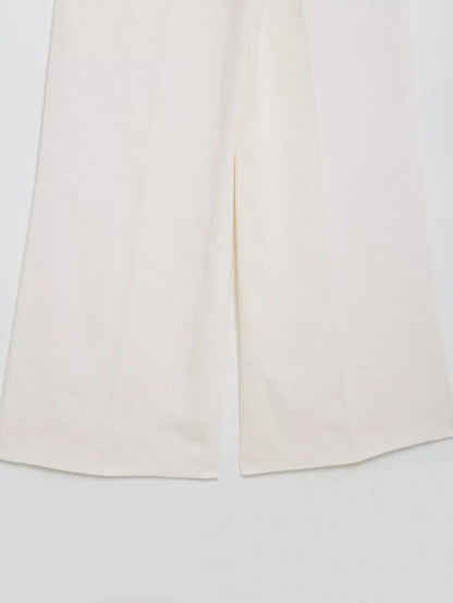 HH Women Spring Fashion Suits White Turn-Down Collar Long Sleeves Lace-Up Blazers+High Waist Zipper Long Pants Female Sets