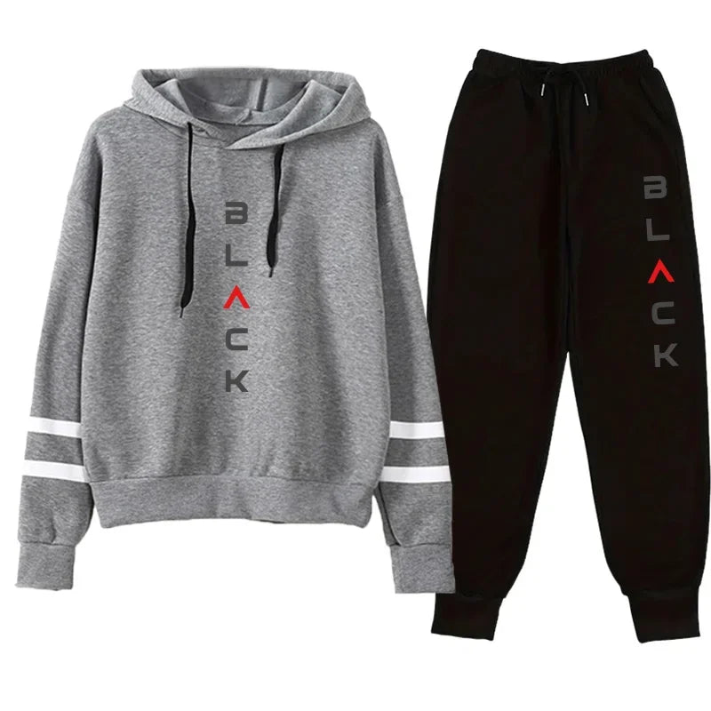 2025 Womens Tracksuit Hooded Sweatshirt Sweatpants Set Urban Sportswear Fall Winter Casual Jogging Outfit Fashion Hoodies Outfit