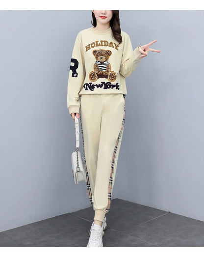 Women's Casual Fashion Plush Sweater Sweat Suits 2025 Spring And Autumn Winter New Temperament Matching Two Piece Sets For Women
