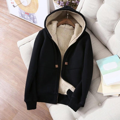 Women's Sweatshirt Pants Suit Autumn and Winter Warm Long-sleeved Fleece Thick Hoodie Coat Jogger Pants Sportswear Two-piece Set