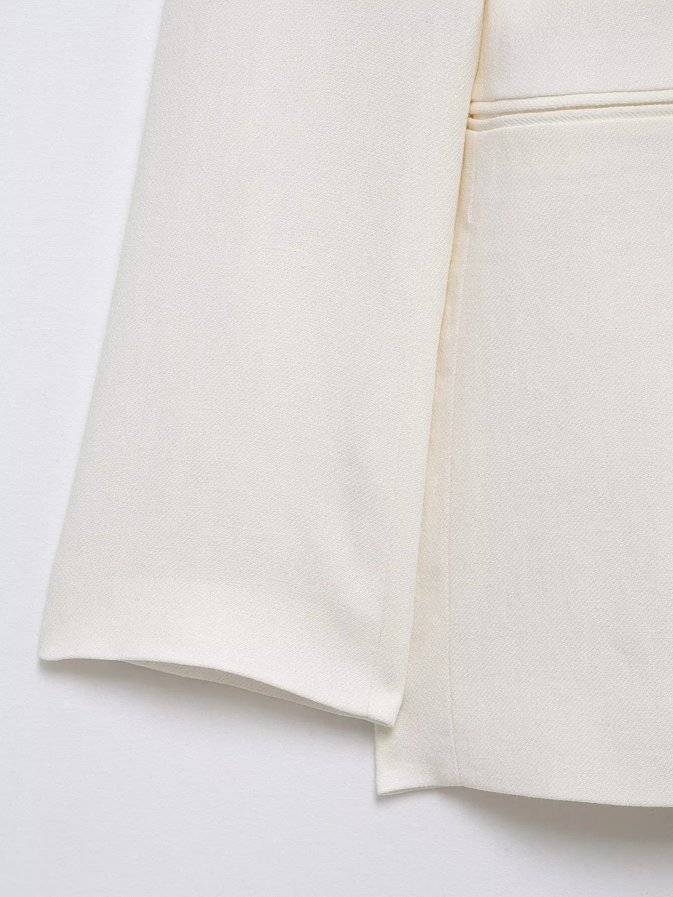 HH Women Spring Fashion Suits White Turn-Down Collar Long Sleeves Lace-Up Blazers+High Waist Zipper Long Pants Female Sets