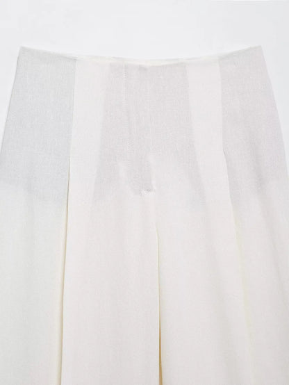 HH Women Spring Fashion Suits White Turn-Down Collar Long Sleeves Lace-Up Blazers+High Waist Zipper Long Pants Female Sets