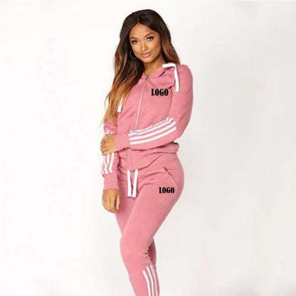 Customized Women Track Suits Sports Wear Jogging Suits Ladies Hooded Tracksuit Set Clothes Hoodies+Sweatpants Sweat Suits