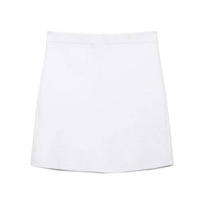 Women's Fashion Elegant Skirt Suit Round Neck Long Sleeve Knitted Sweater Top Elastic Waist Mini Skirt Female Spring Summer New