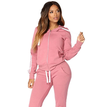 Fashion Women Track Suits Sports Wear Jogging Suits Ladies Hooded Tracksuit Set Clothes Hoodies+Sweatpants Sweat Suits