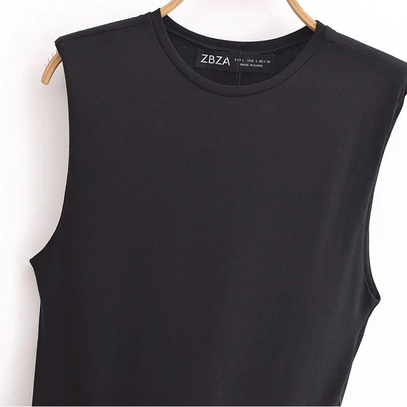 TRAF Womens Dresses 2025 Sleeveless Patchwork Long Dress Summer