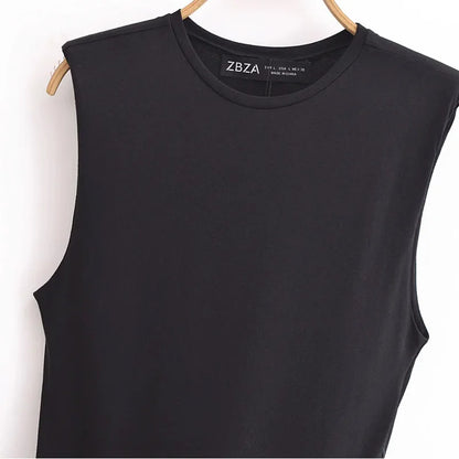 TRAF Womens Dresses 2025 Sleeveless Patchwork Long Dress Summer